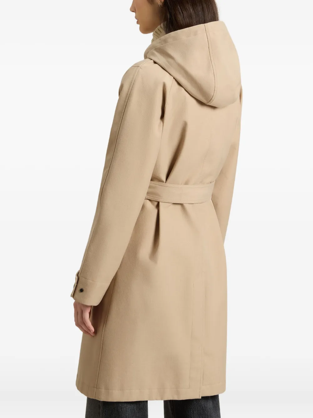 Woolrich Waterdichte trenchcoat met capuchon en ceintuur Beige