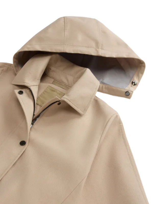 Woolrich Hooded Belted water-resistant Trench Coat Neutrals
