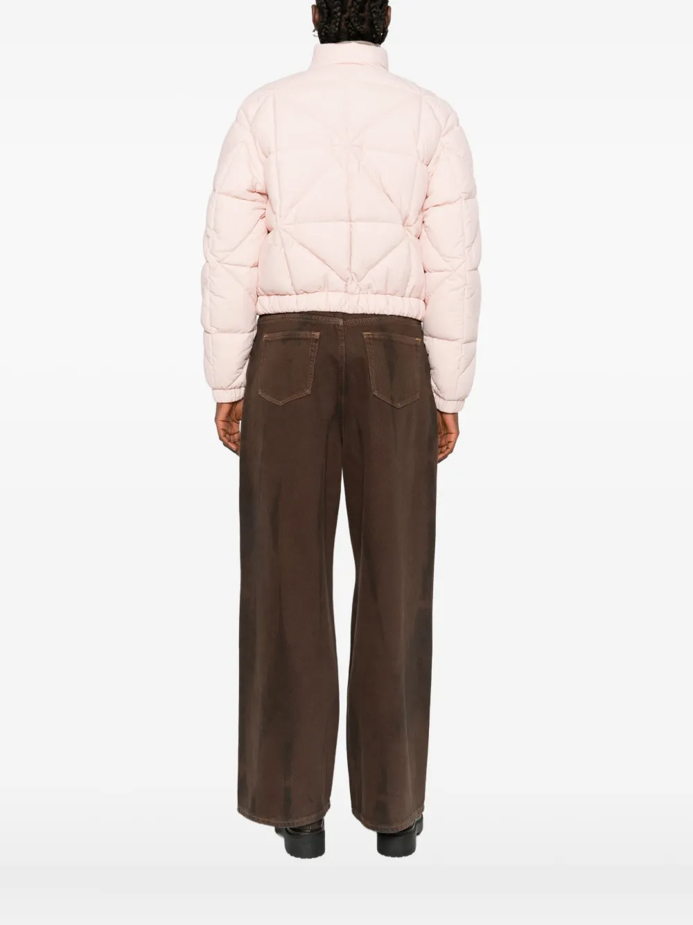 Moncler Quilted Down Jacket In Pink