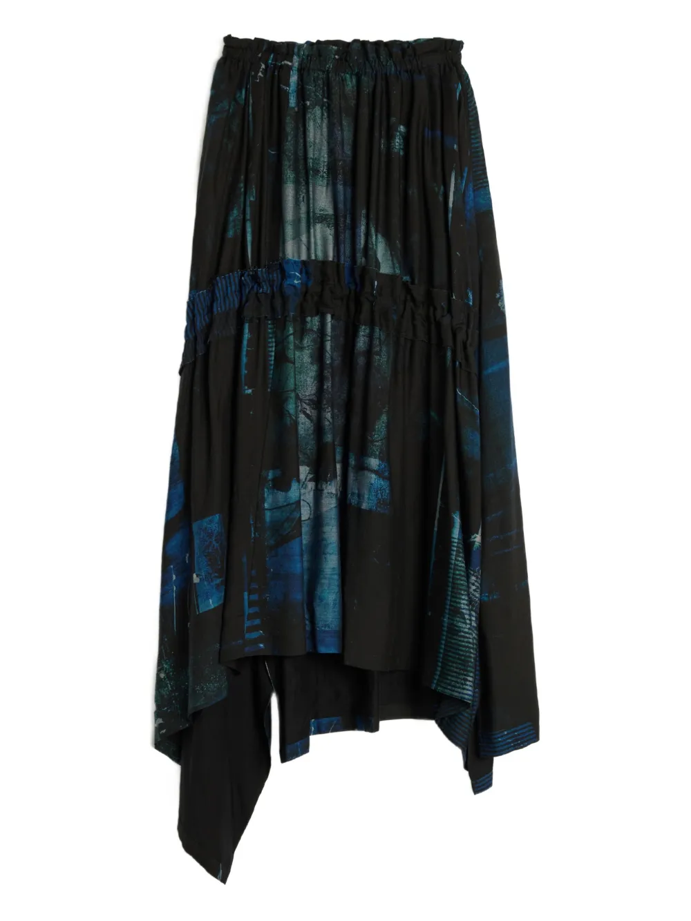 Y's abstract-print maxi skirt - ブルー Y's abstract-print maxi skirt - ブルー