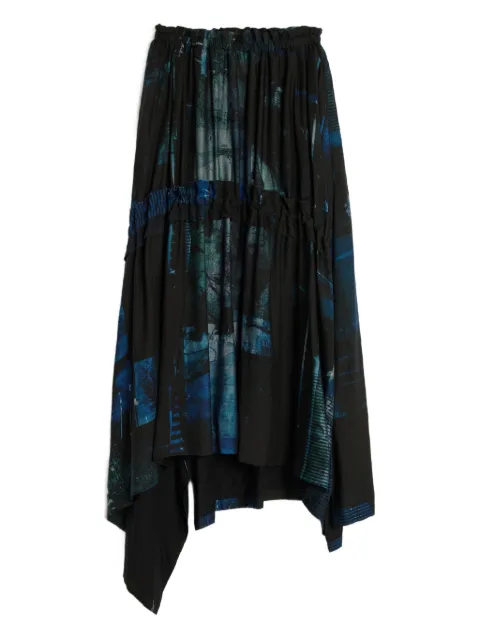 Y's abstract-print maxi skirt