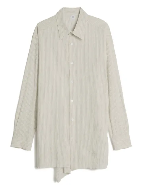 Y's pinstripe asymmetrical shirt