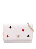 CHANEL Pre-Owned 2021-2025 Quilted Caviar Coco Casino Wallet on Chain crossbody bag - White