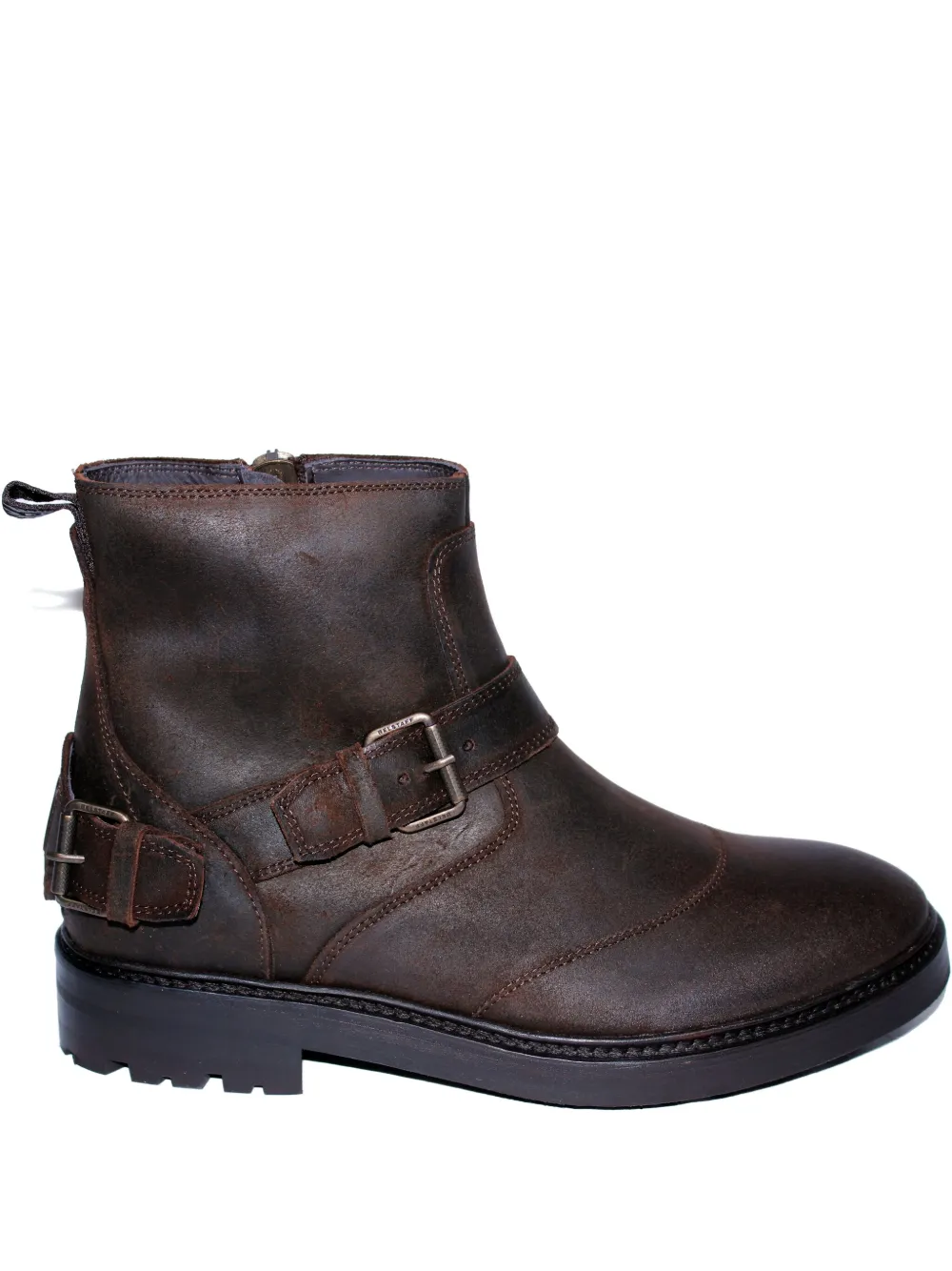 Belstaff buckle-strap leather boots Brown