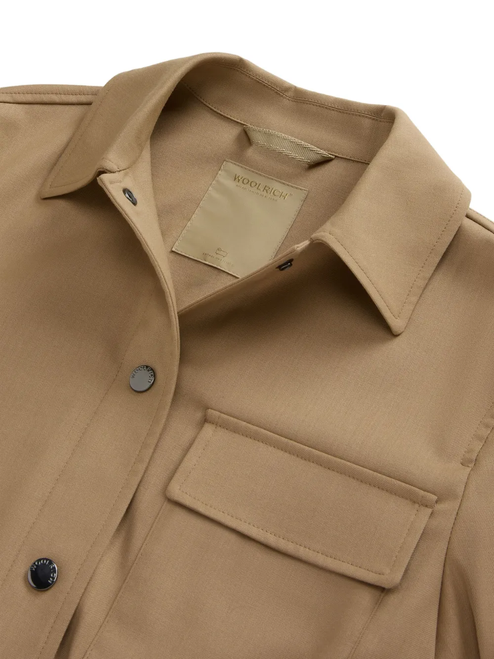 Woolrich Shirtjack met trekkoord zak Beige