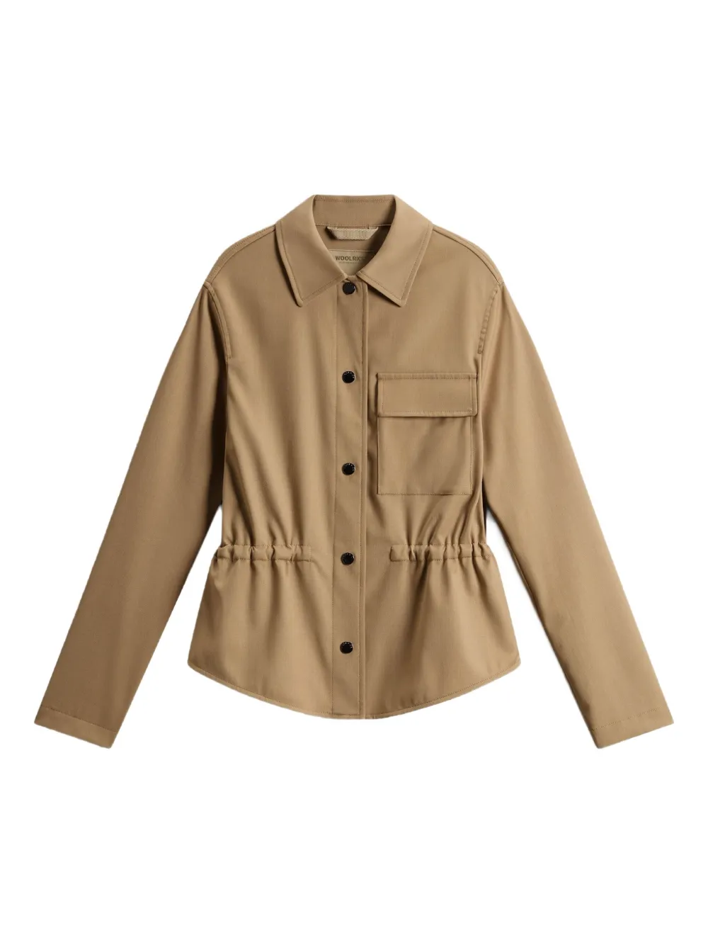 Woolrich Shirtjack met trekkoord zak Beige