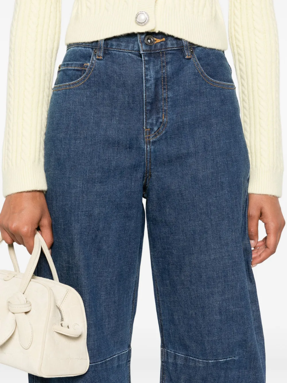 Self-portrait Five-pockets Jeans In Blue