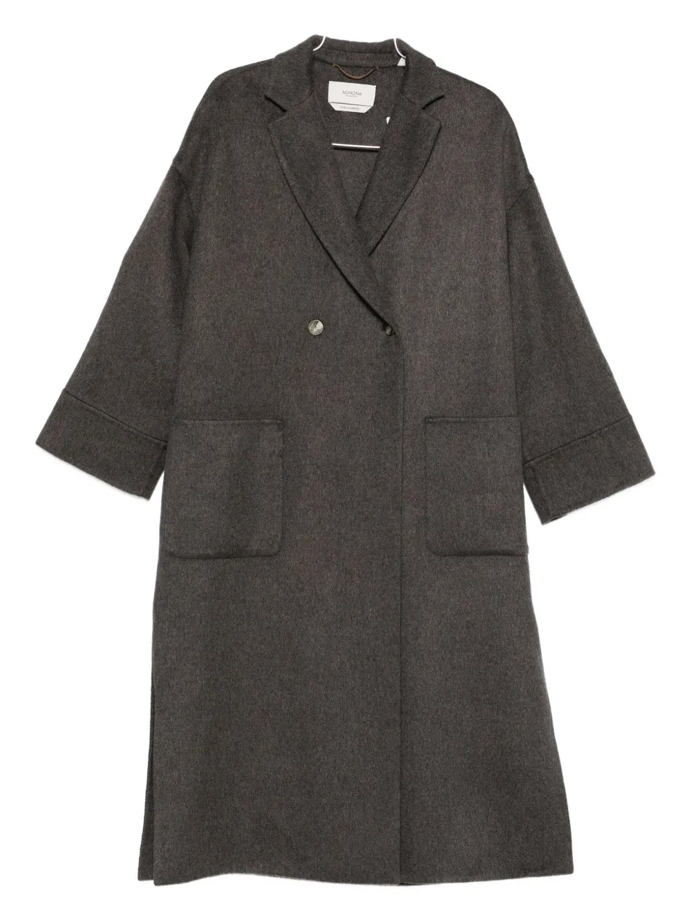 double-breasted patch-pocket coat