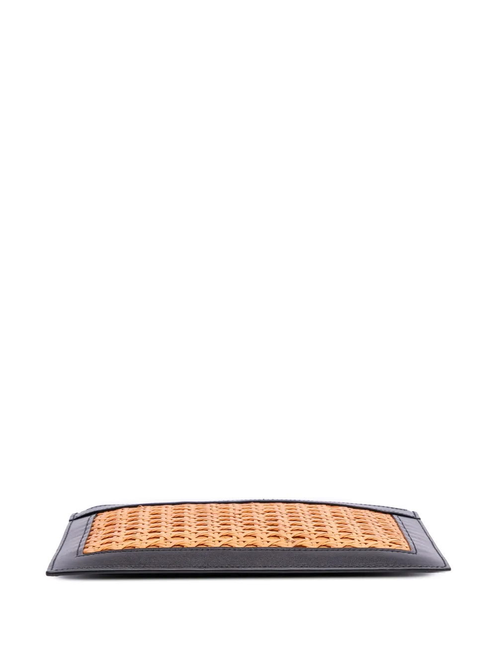 Pre-owned Saint Laurent 2021 Wicker Rattan Pouch In Brown