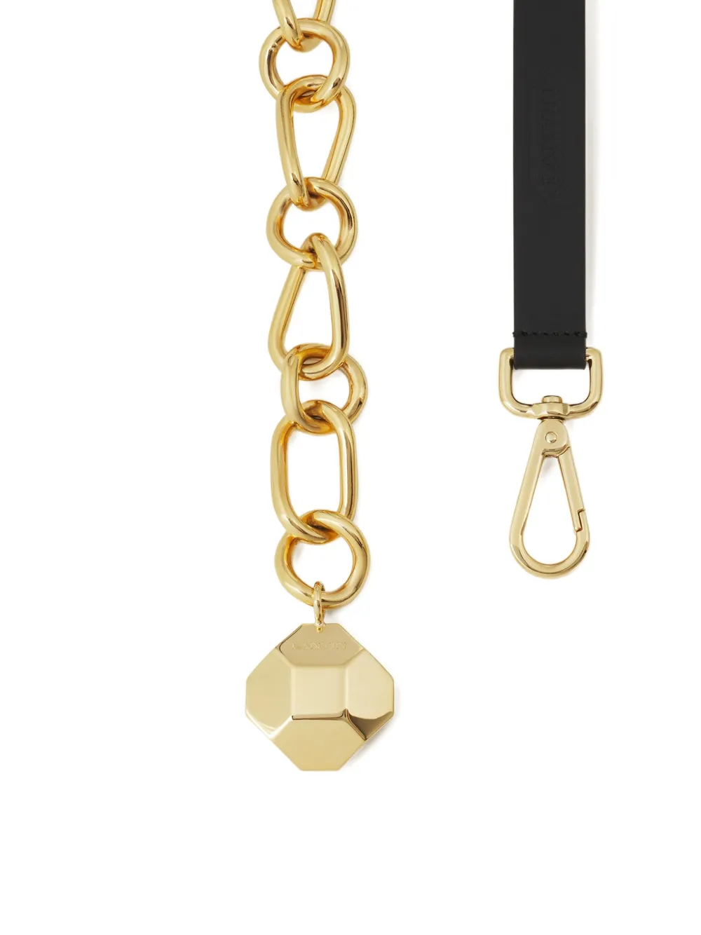 Lanvin Chain-link Geometric-charm Belt In Gold