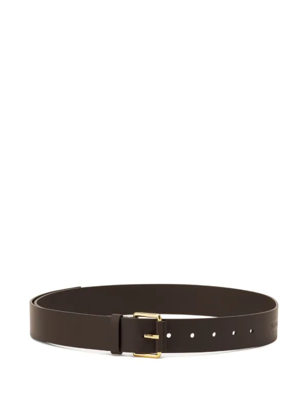 Lanvin Compagnon Leather Belt in Brown