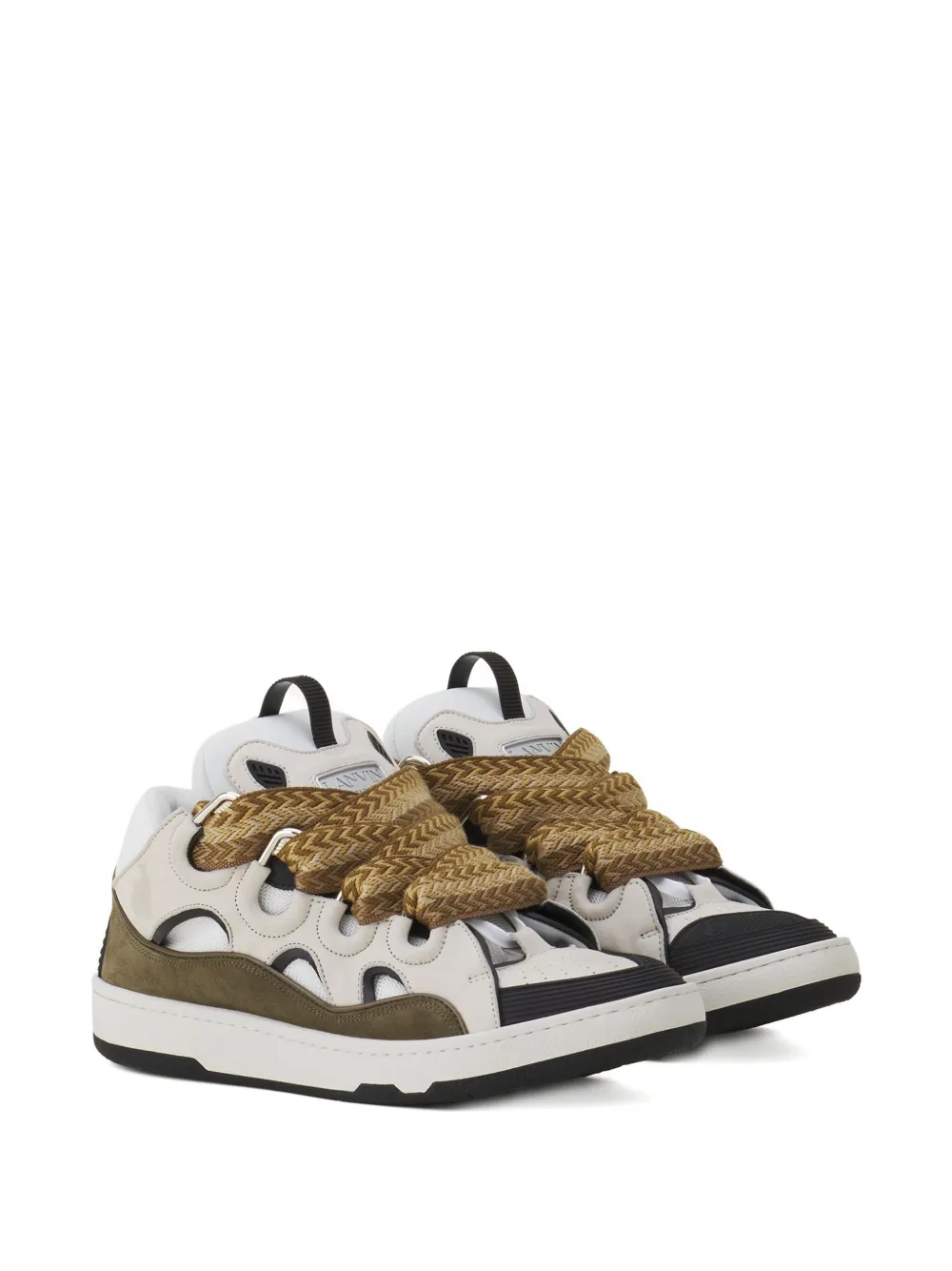 Lanvin Curb braided-lace sneakers White