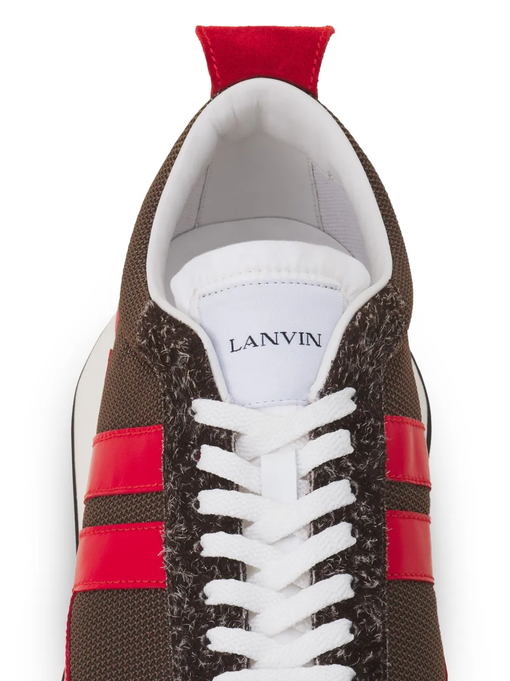 Lanvin Bumper gestreepte sneakers Bruin