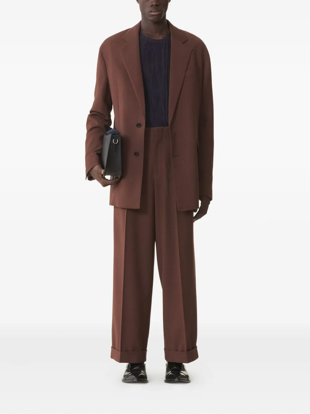 Lanvin Broek met geplooide voorkant - Bruin