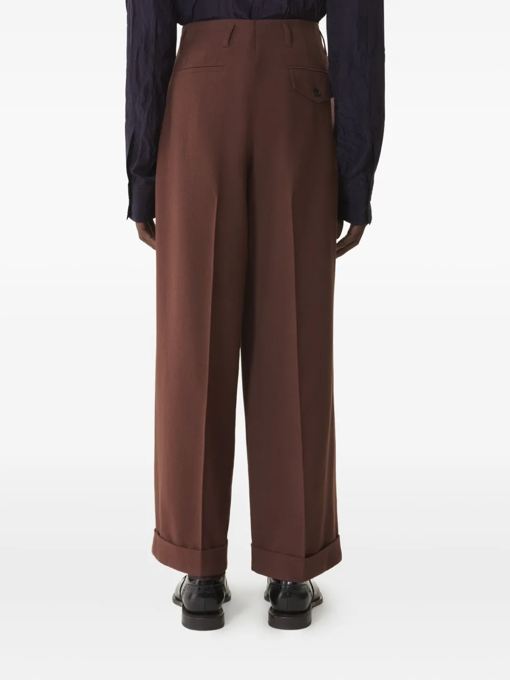 Lanvin Pleated-front Trousers In Brown