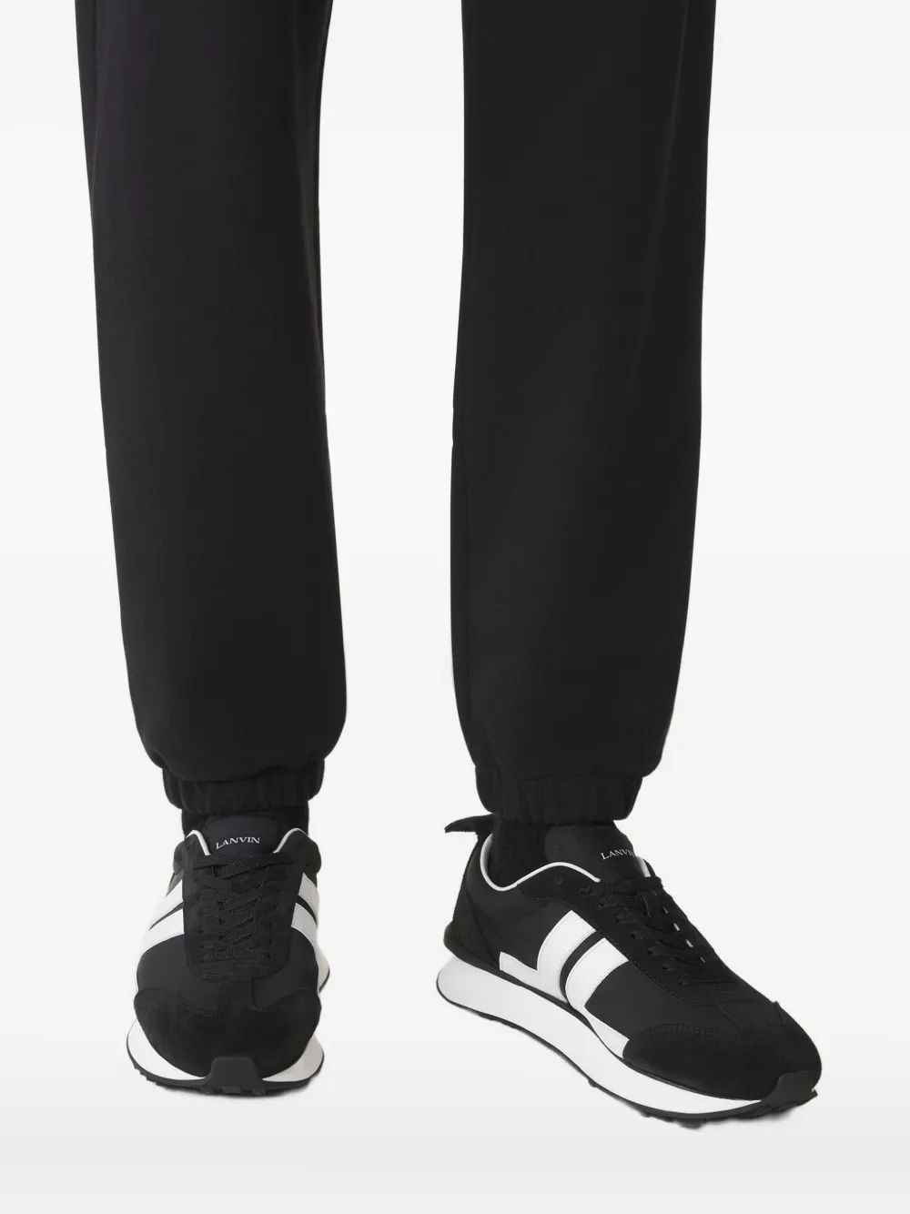 Lanvin Bumper sneakers met gestreept vlak Zwart