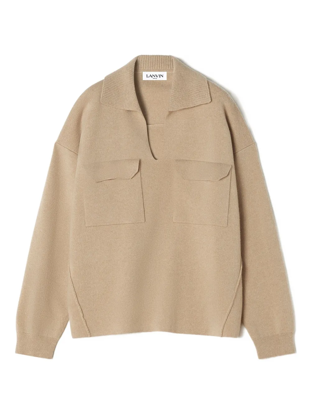 Lanvin patch-pocket sweater Beige