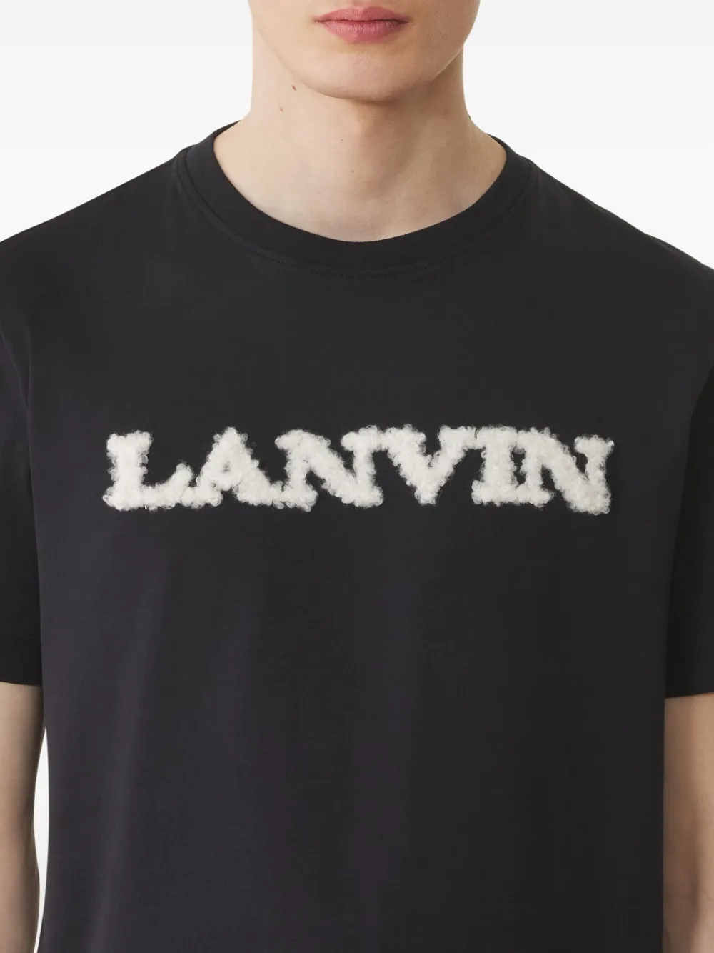 Lanvin T-shirt met logo Zwart