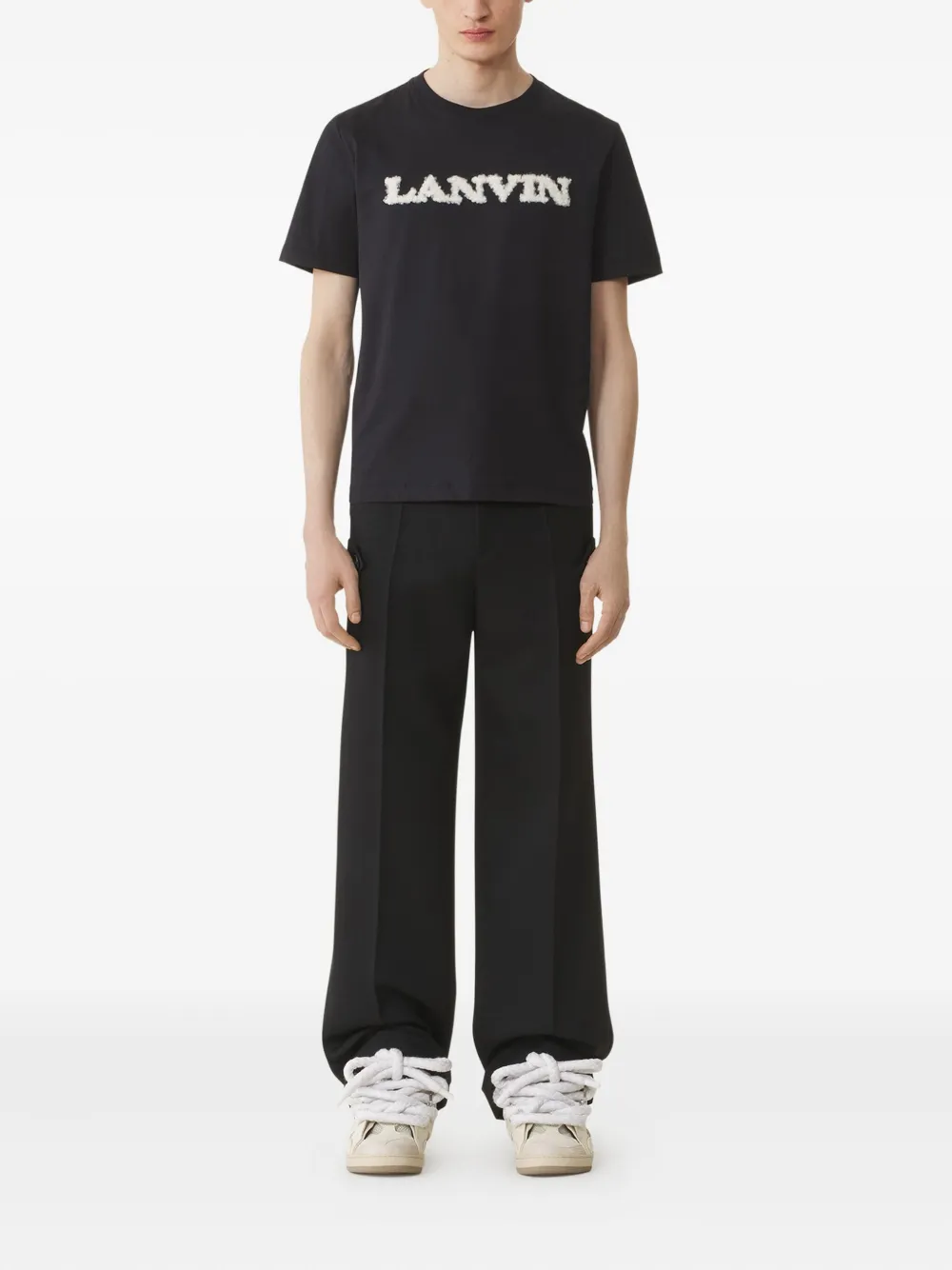 Lanvin T-shirt met logo - Zwart