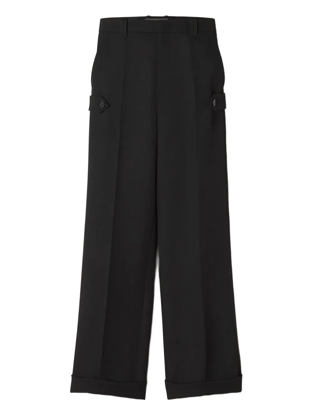 Lanvin Button-details Trousers In Black