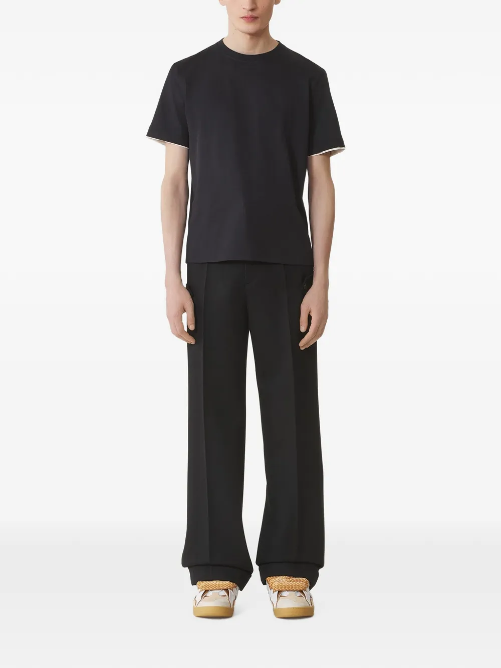 Lanvin Light Wool Chino Trousers in Black, view 2