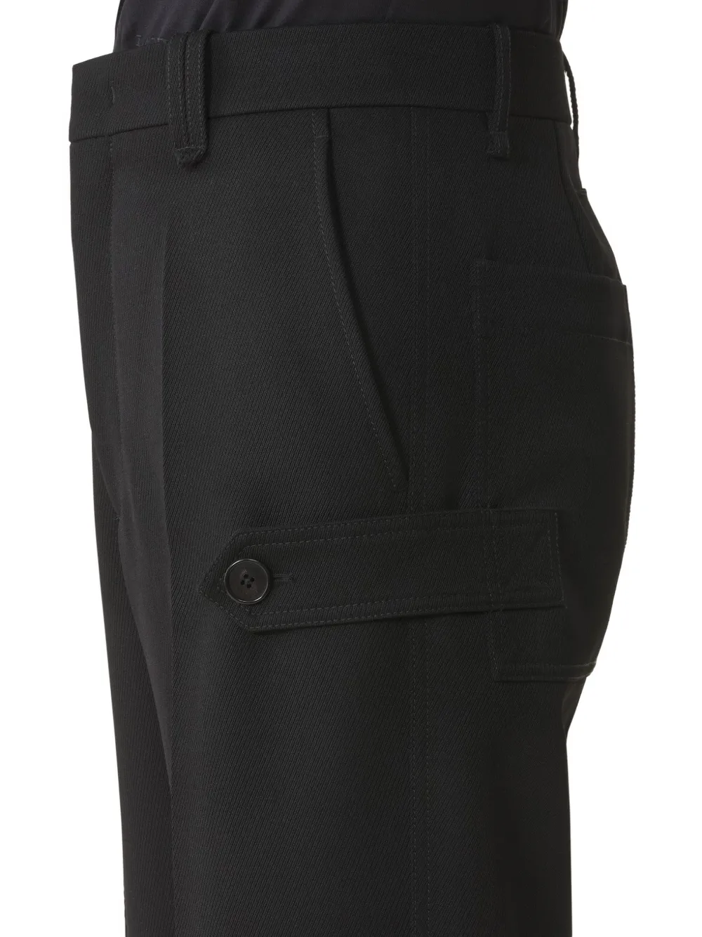 Lanvin Light Wool Chino Trousers in Black, view 5