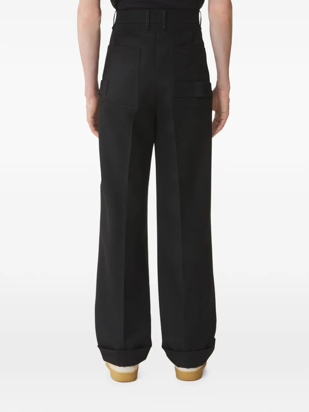 Lanvin Light Wool Chino Trousers in Black, view 4