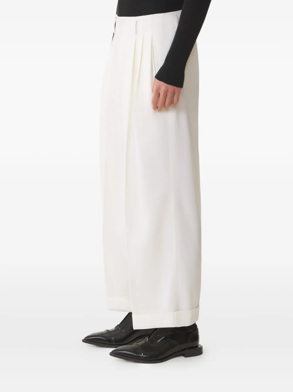 Lanvin Pleated-details Trousers In White