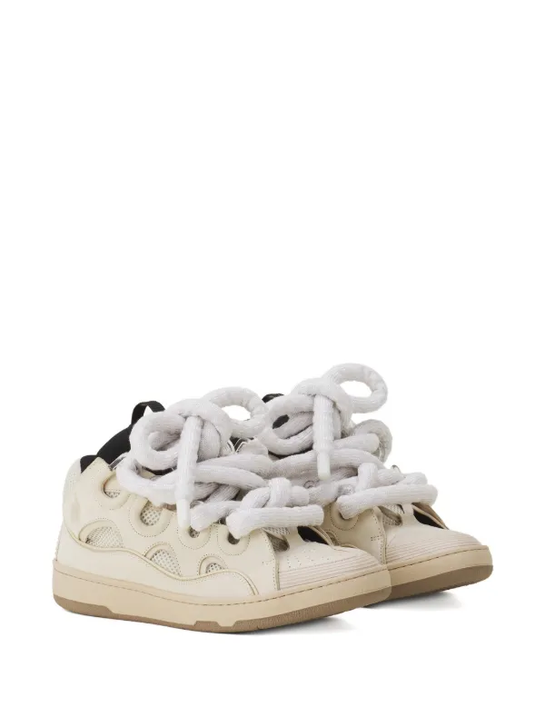 Lanvin Curb Perforated Sneakers | Neutrals | FARFETCH