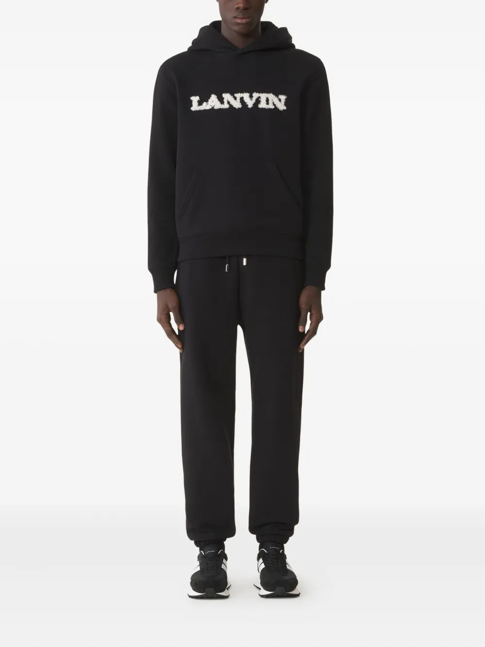Lanvin Broek met geborduurd logo - Zwart