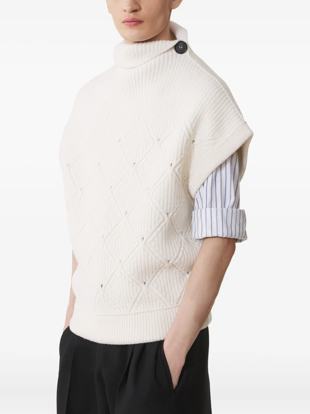 Lanvin Diamond-pattern Tank Top In White