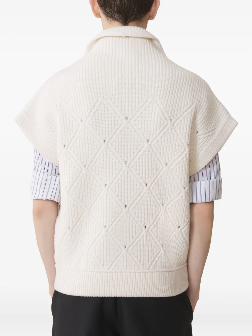 Lanvin Diamond-pattern Tank Top In White