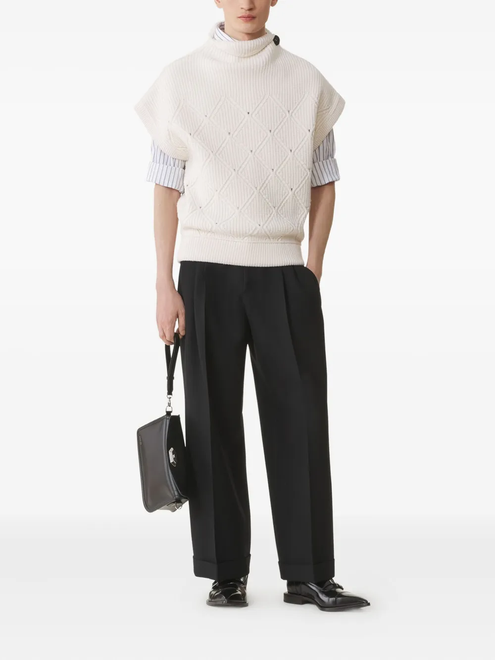 Lanvin Tanktop met diamantpatroon - Wit