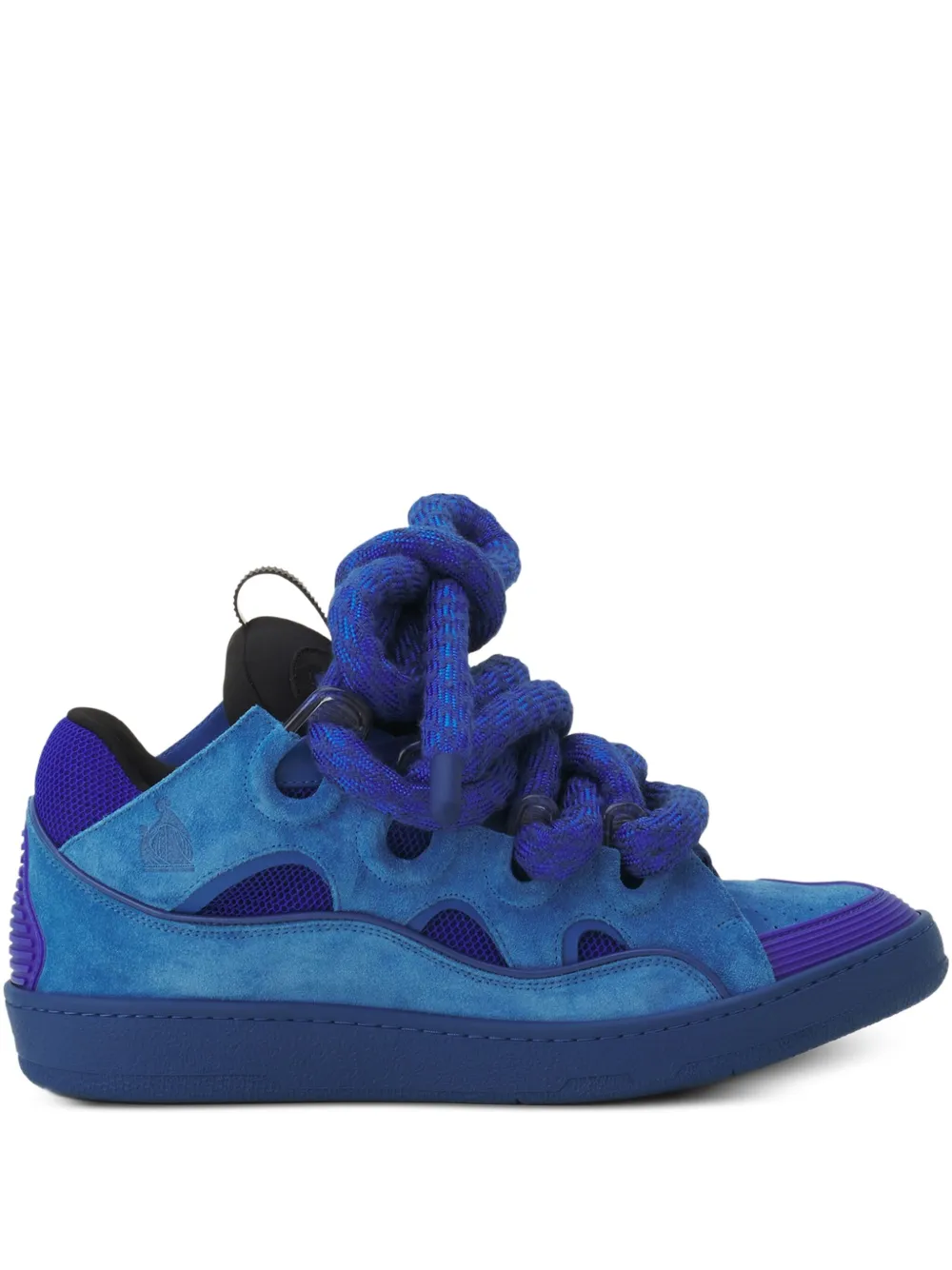 Lanvin Curb Suede Sneakers In Blue