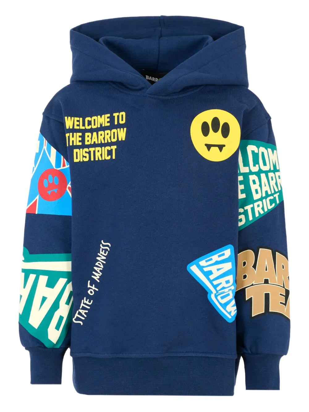 Barrow kids graphic-print cotton hoodie Blauw