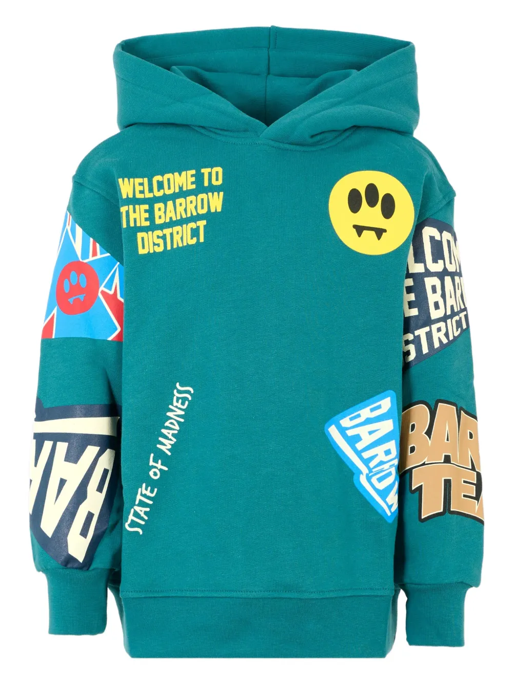 Barrow kids all-over graphic-print hoodie Groen