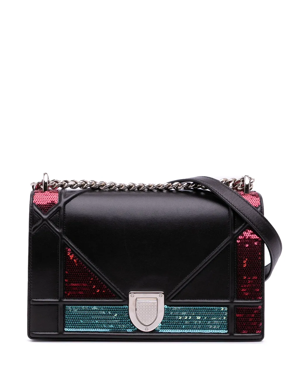 2015 Medium Lambskin Sequin Diorama Flap crossbody bag