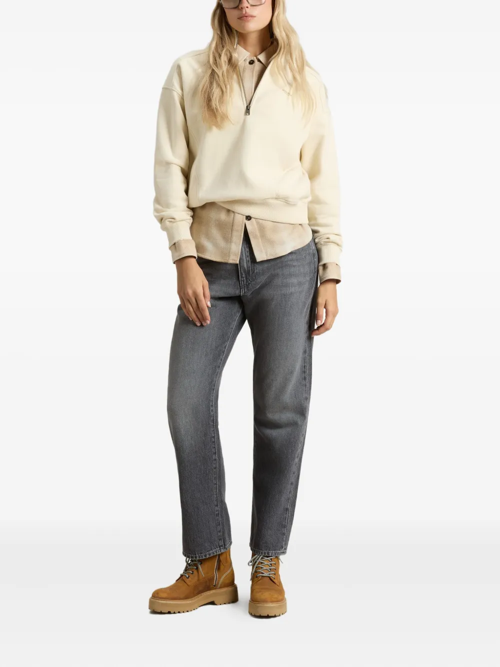 Woolrich Sweater met col Beige