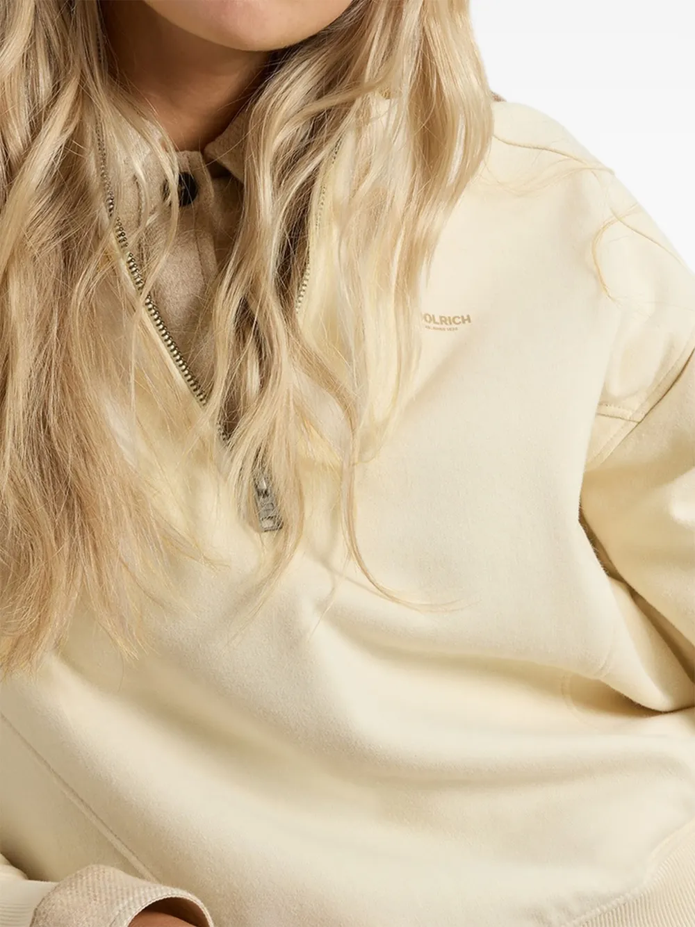 Woolrich Sweater met col Beige