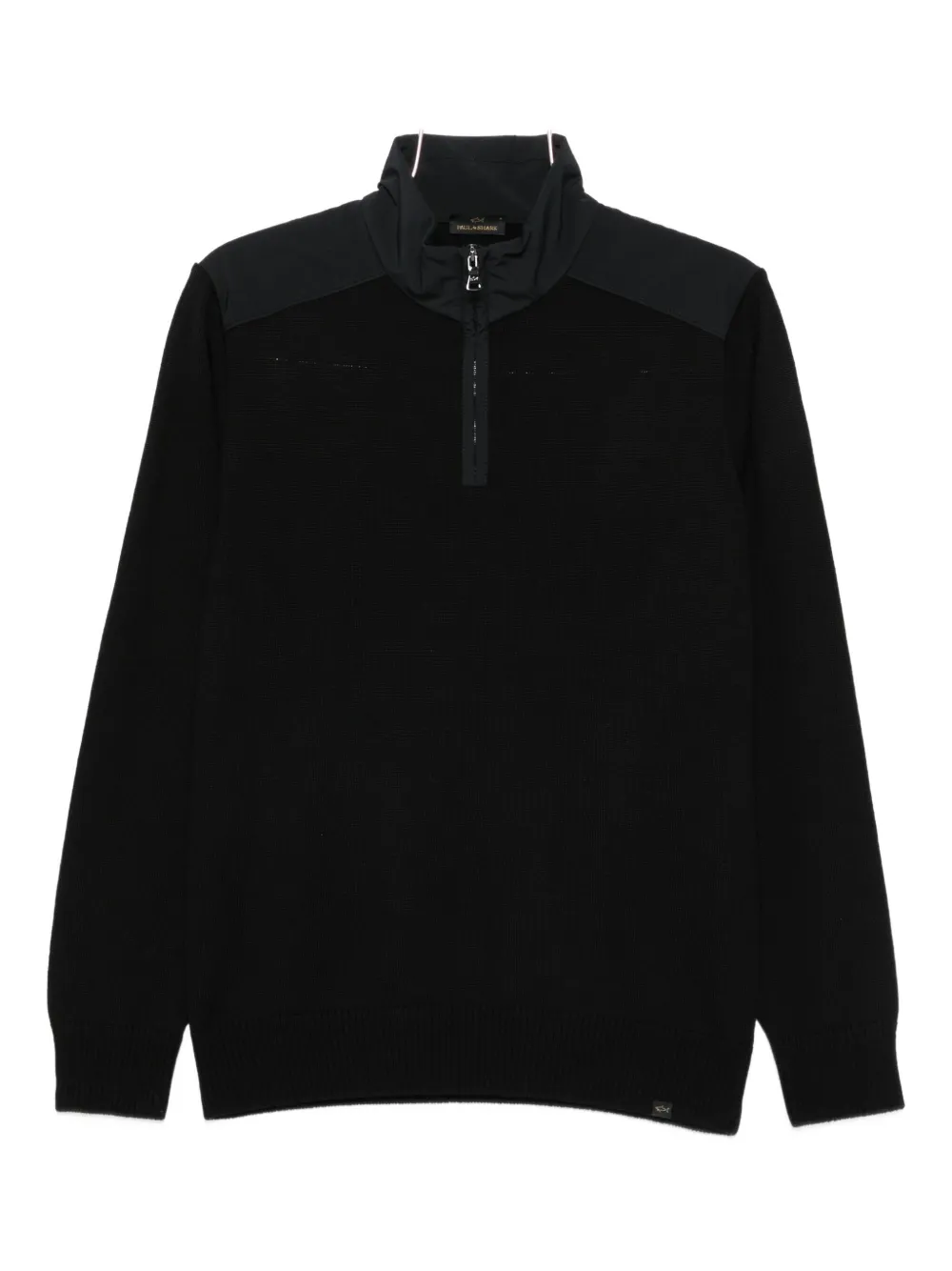 Paul & Shark High-neck Wool Half-zip Sweater In Black