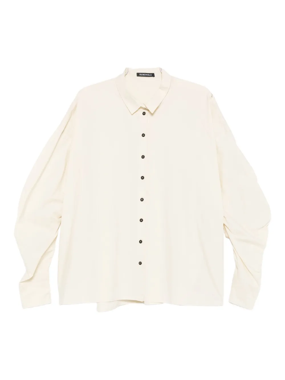 puffed-sleeve button-down shirt