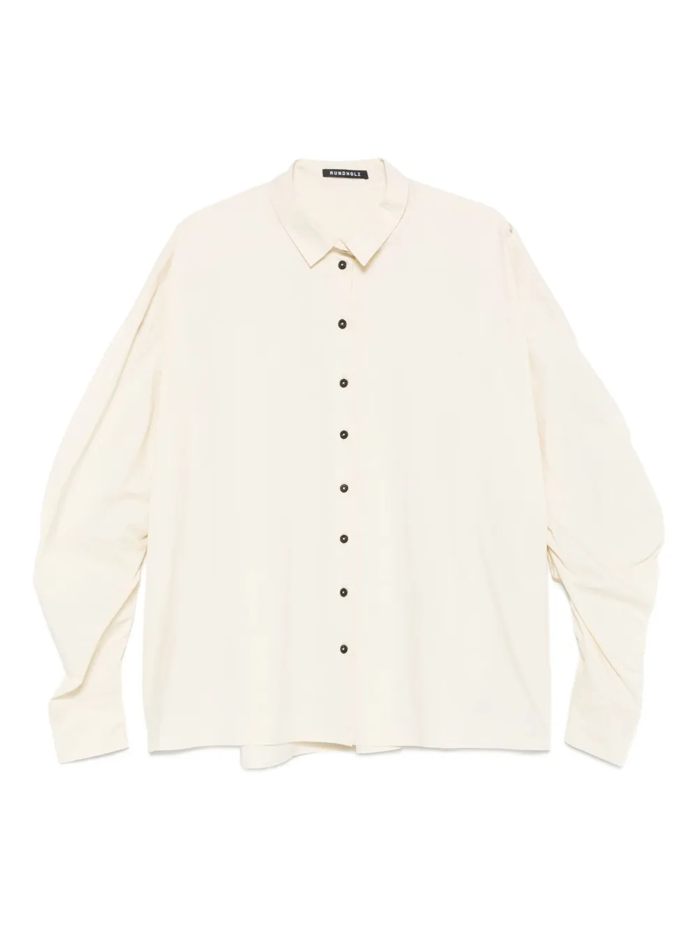 puffed-sleeve button-down shirt