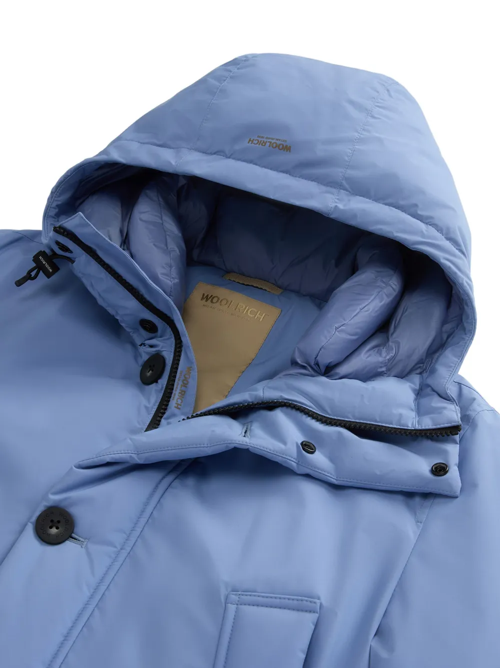 Woolrich Gewatteerd jack met capuchon en knoopsluiting Blauw