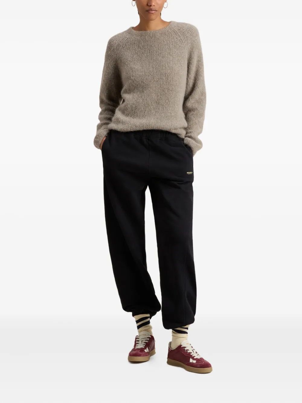 Woolrich fleece cuffed track pants - Zwart
