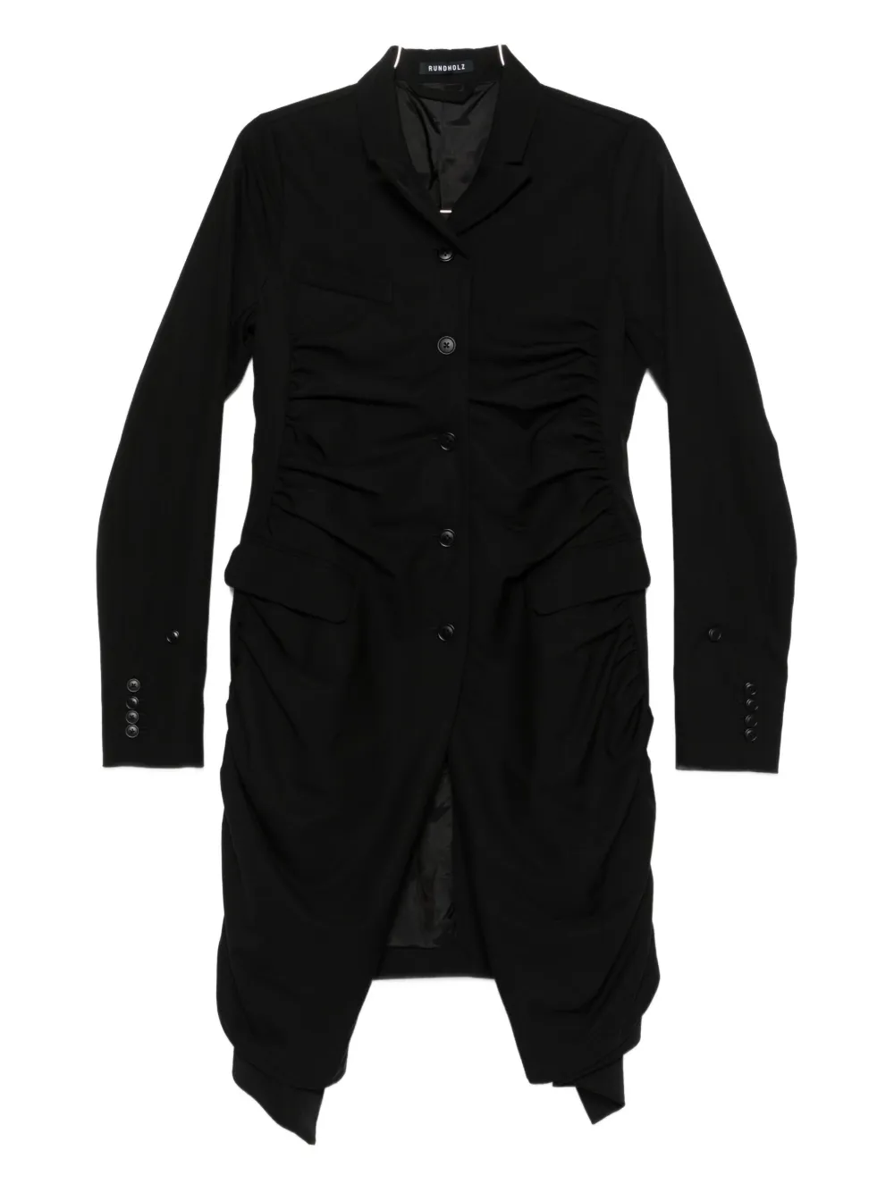 gathered button coat