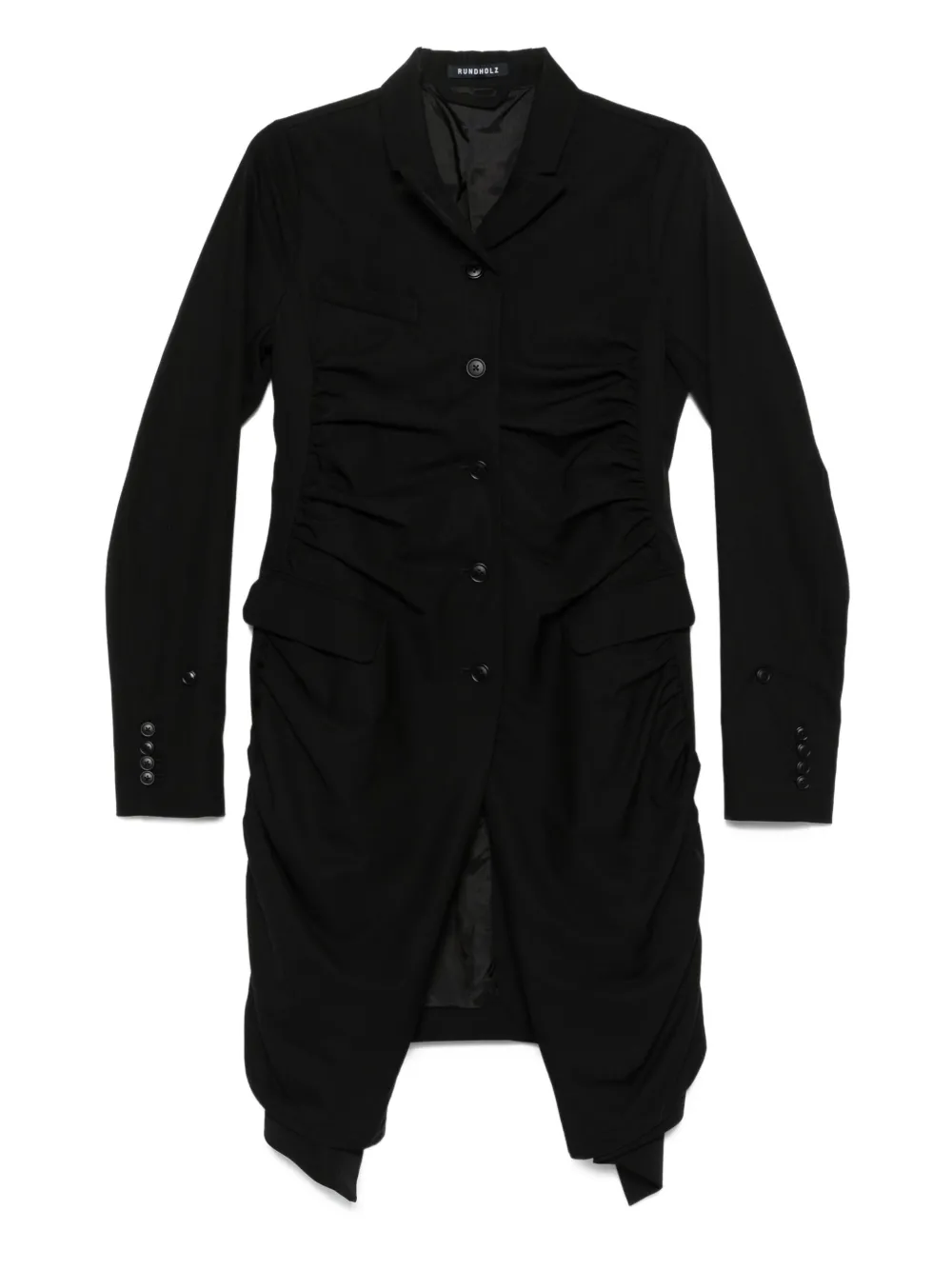 gathered button coat