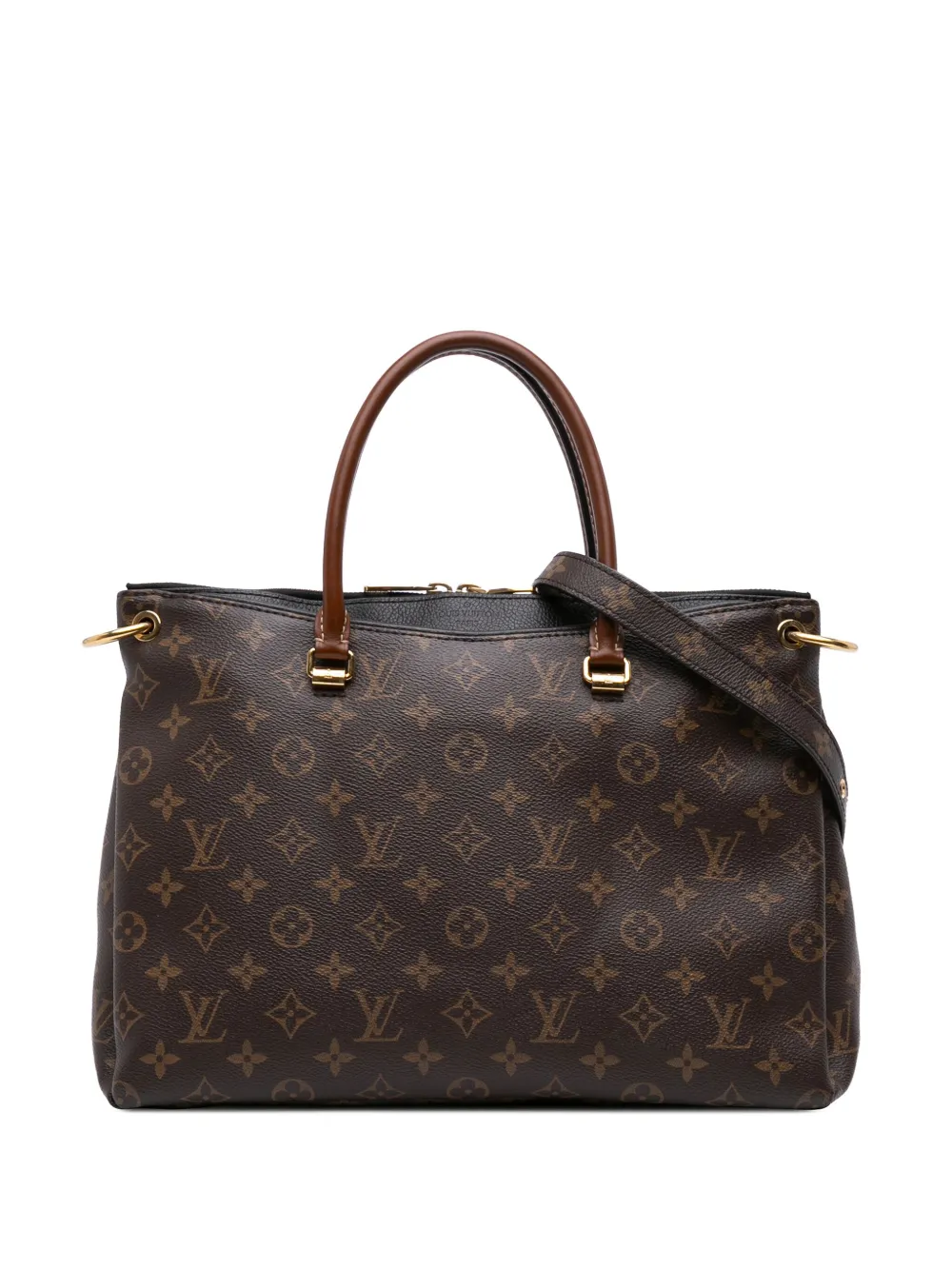Pre-owned Louis Vuitton 2013-2025 Monogram Pallas Mm Satchel In Brown