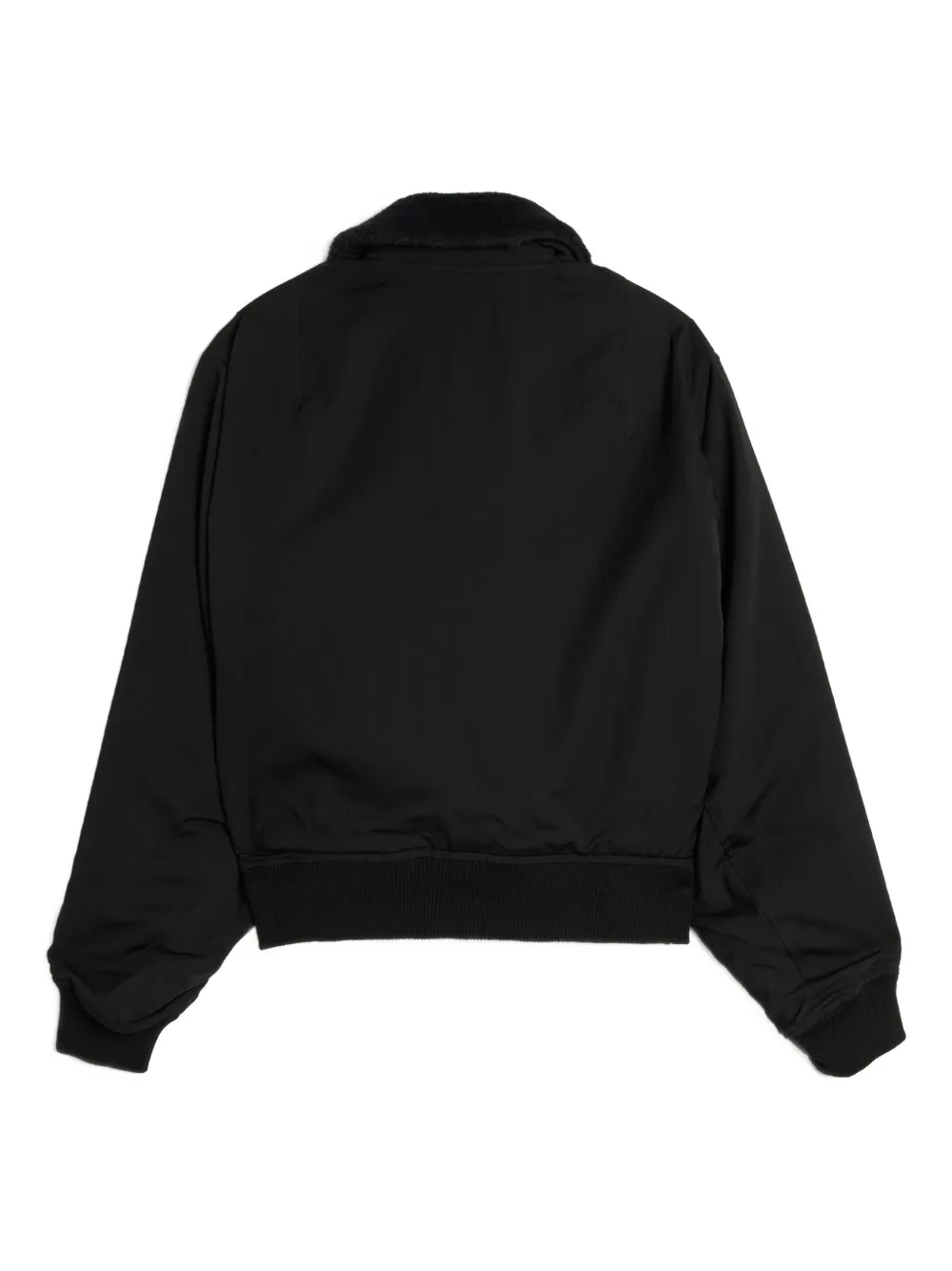 Yohji Yamamoto Jack met fleece kraag en rits Zwart