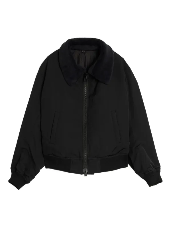 Yohji Yamamoto フリースカラージャケット | ブラック | FARFETCH JP