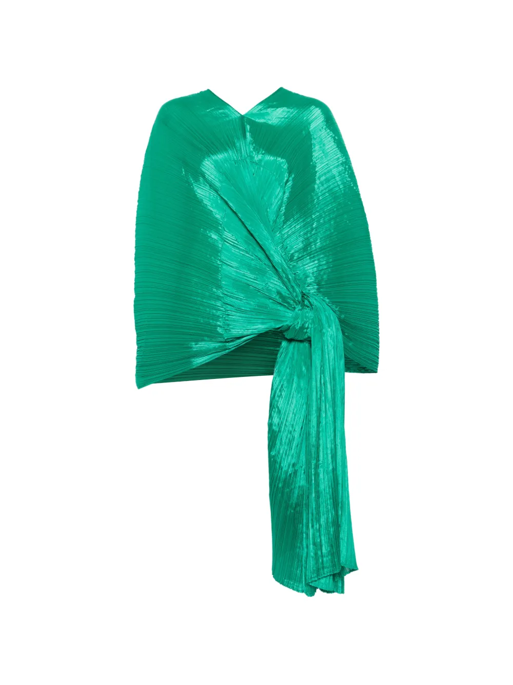 Pleats Please Issey Miyake Blusa con nodo - Verde